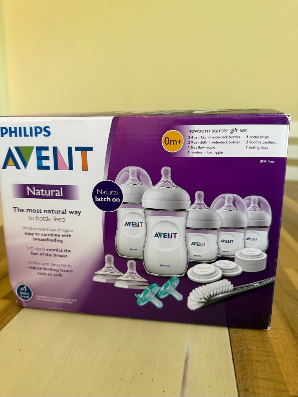 Natural Newborn baby bottle Starter Gift Set - White & Purple